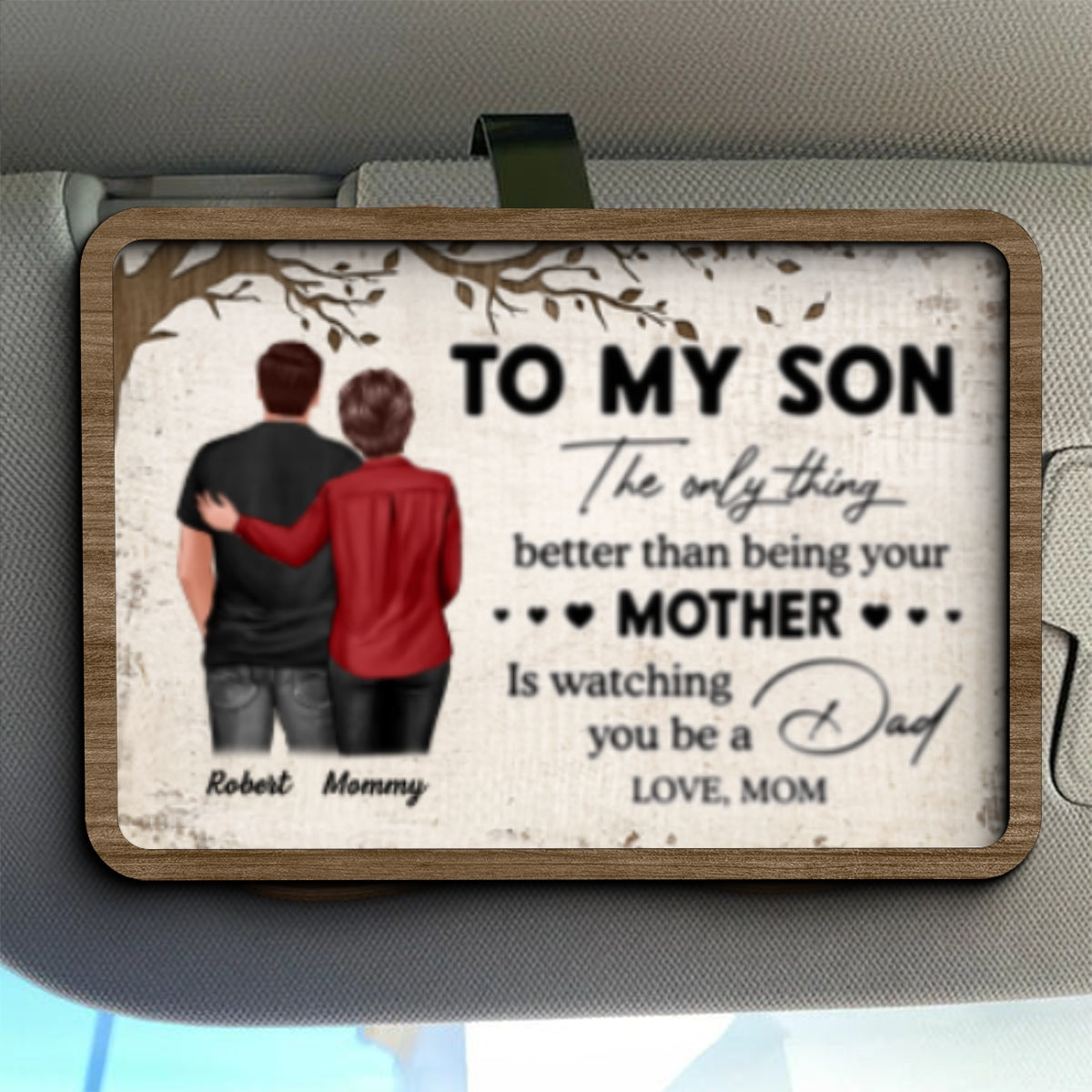 To My Son From Mom Watching You Be A Dad Personalized Car Visor, Father's Day Gift For Son